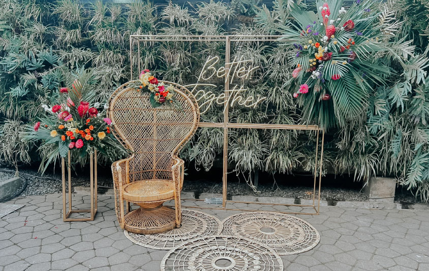 Decoración vintage para salón de bodas