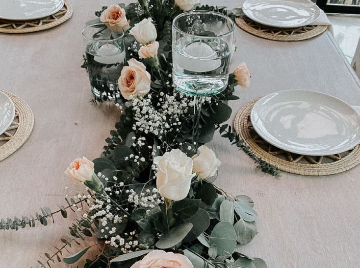 idea de un centro de mesa para una boda muy económico