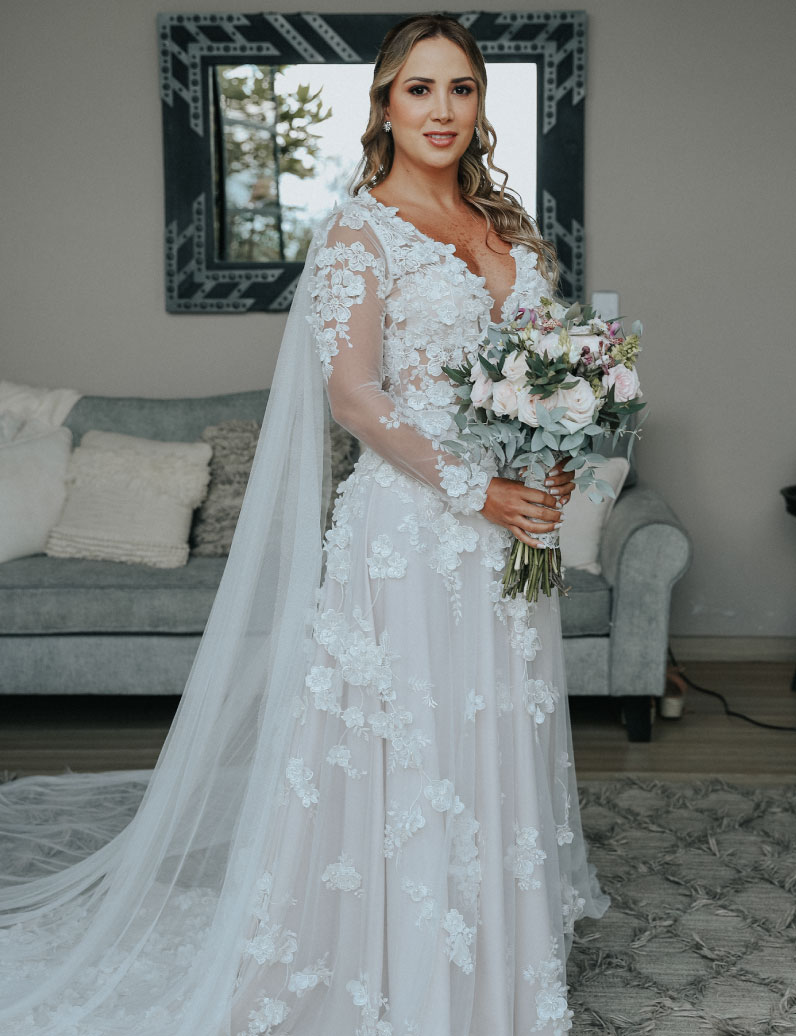 Vestido de novia con encaje